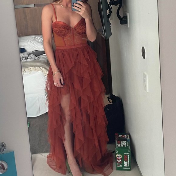 For Love And Lemons Dresses X Revolve Bustier Gown In Rust Size S